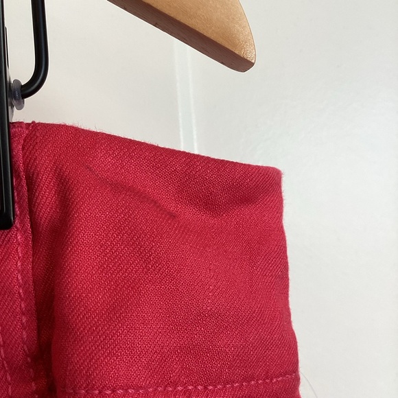 Anthropologie COLETTE Linen Stretch Cropped Wide-Leg Pants Maeve NEW Geranium 26 - Picture 14 of 14